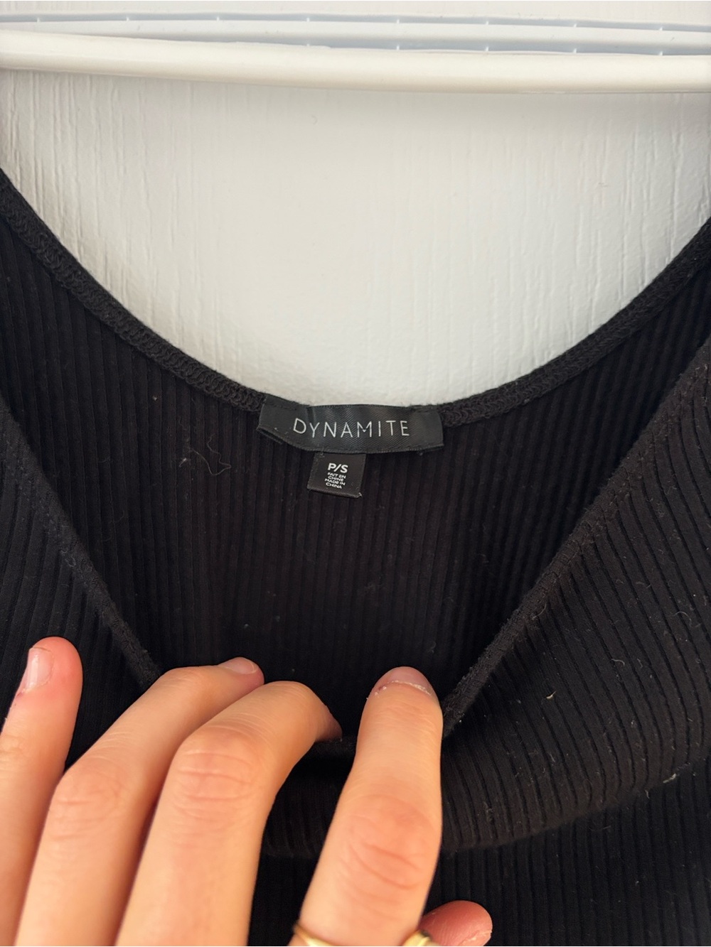 Dynamite Black Ribbed Off-Shoulder Bodysuit - Picture 2 of 2